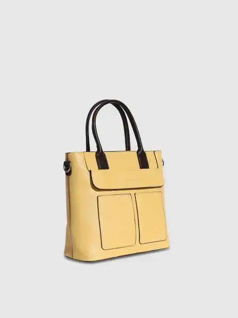 Yellow Textured Tote Bag — view 3