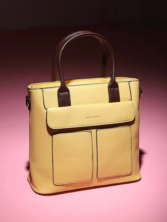Yellow Textured Tote Bag — view 1