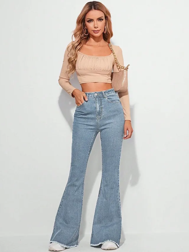 Purple Bootcut Jeans — view 3