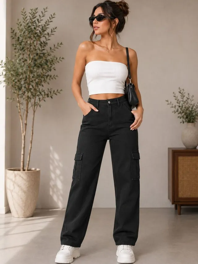 Black Regular Jeans — view 1