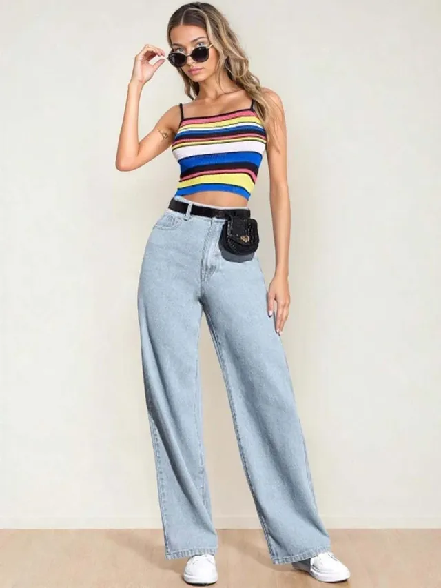 Purple Straight Jeans — view 4