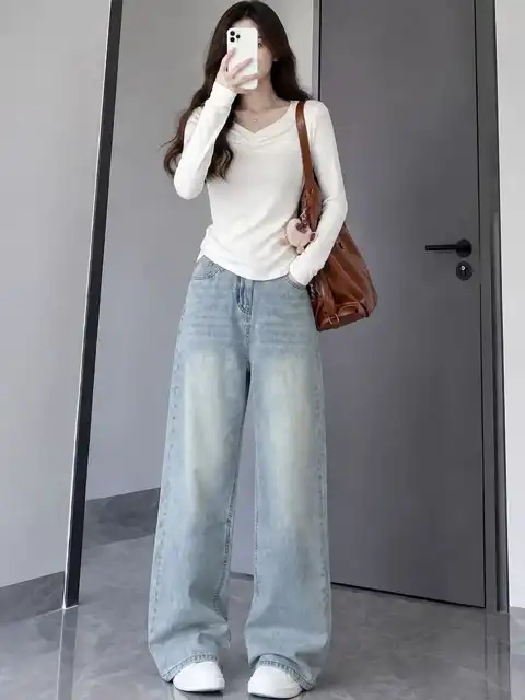 Purple Wide Leg Jeans — view 4