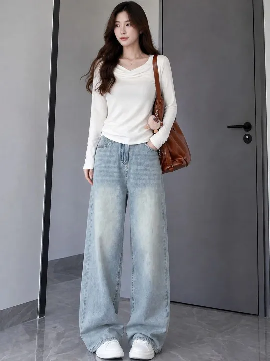 Purple Wide Leg Jeans — view 1