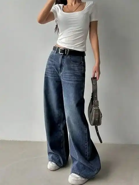 Black Wide Leg Jeans — view 5