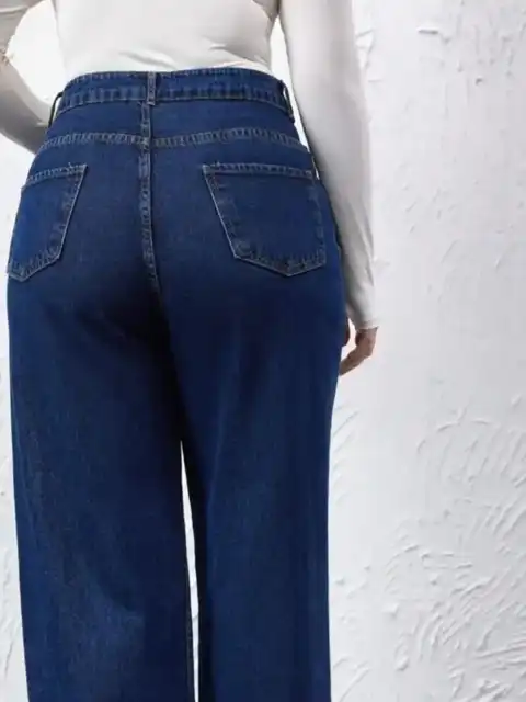 Green Wide Leg Jeans — view 3