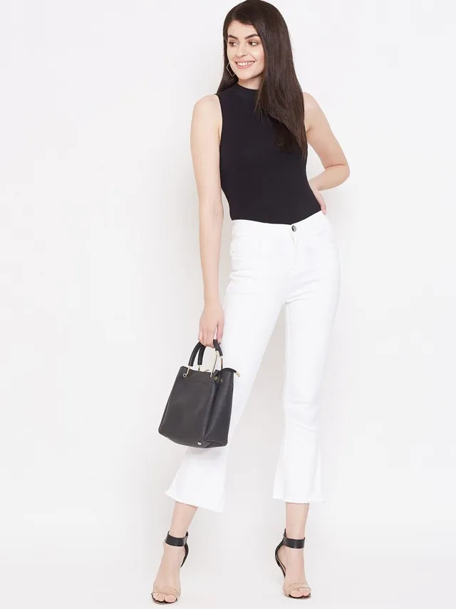 White Bootcut Jeans — view 5