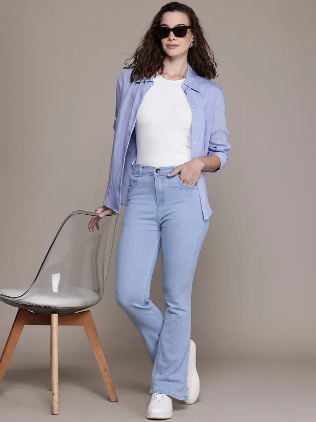 Purple Bootcut Jeans — view 3