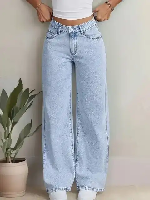 Beige Baggy Jeans — view 1