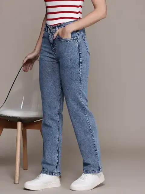 Blue Straight Jeans — view 1