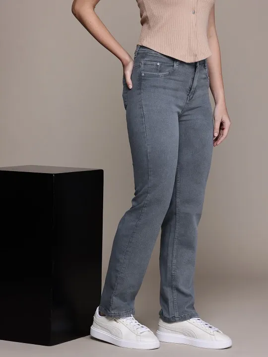 Grey Straight Jeans — view 1