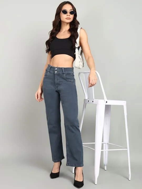 Grey Straight Jeans — view 3