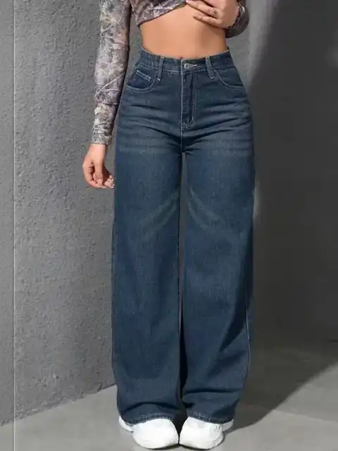 Green Wide Leg Jeans — view 2