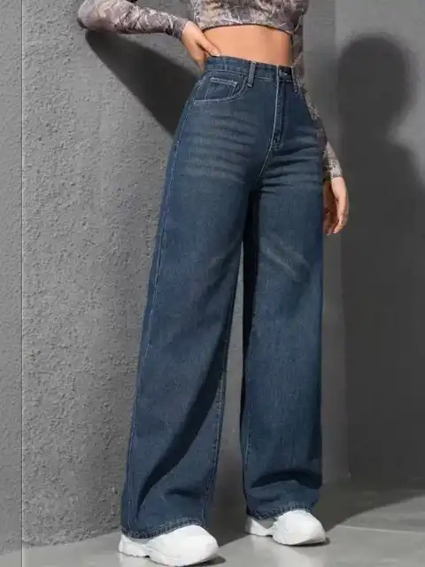 Green Wide Leg Jeans — view 3