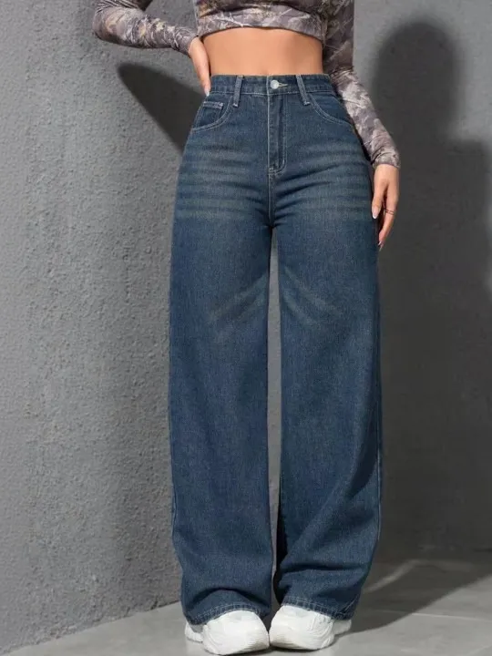 Green Wide Leg Jeans — view 1