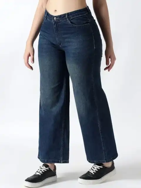 Green Wide Leg Jeans — view 4
