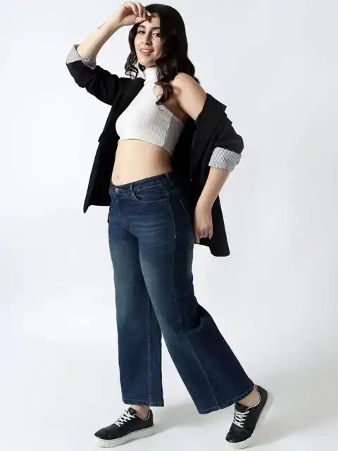 Green Wide Leg Jeans — view 5