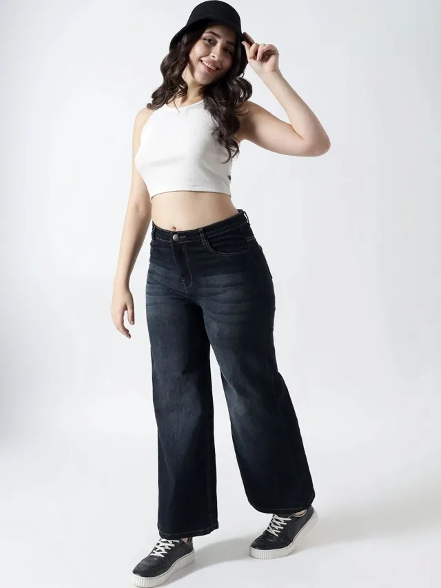 Black Wide Leg Jeans — view 4