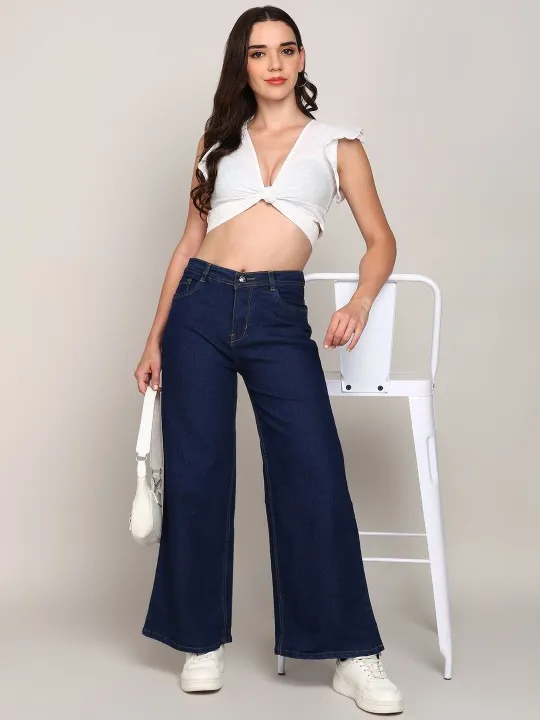 Black Wide Leg Jeans — view 3